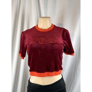 Fila Velvet Red Halter Top Size S